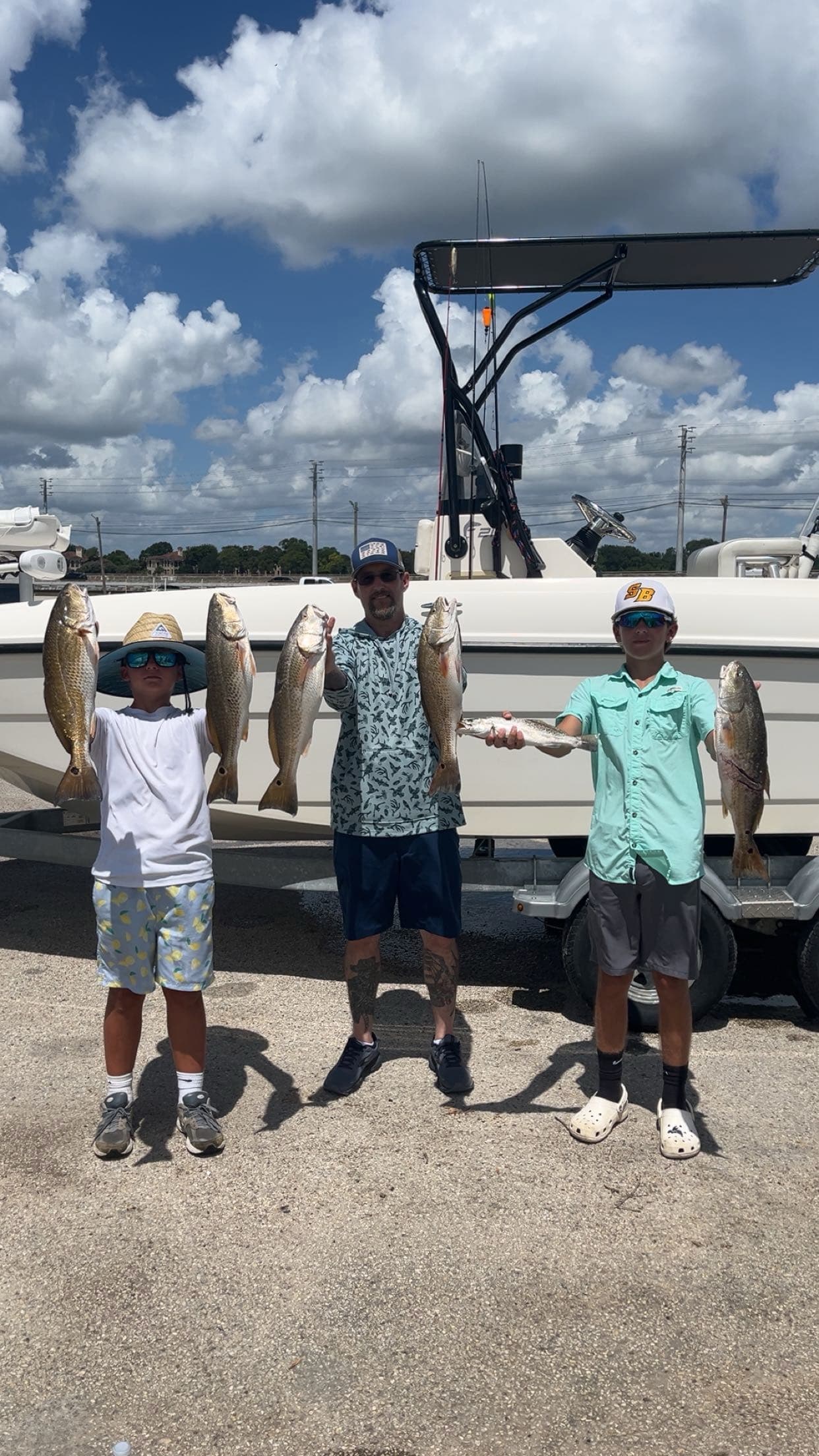 Clients with their catch