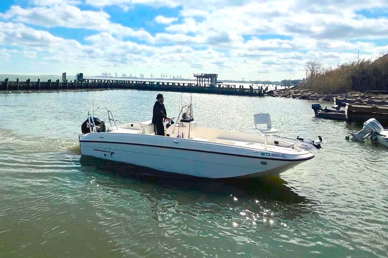 Captain Harrison on the boat